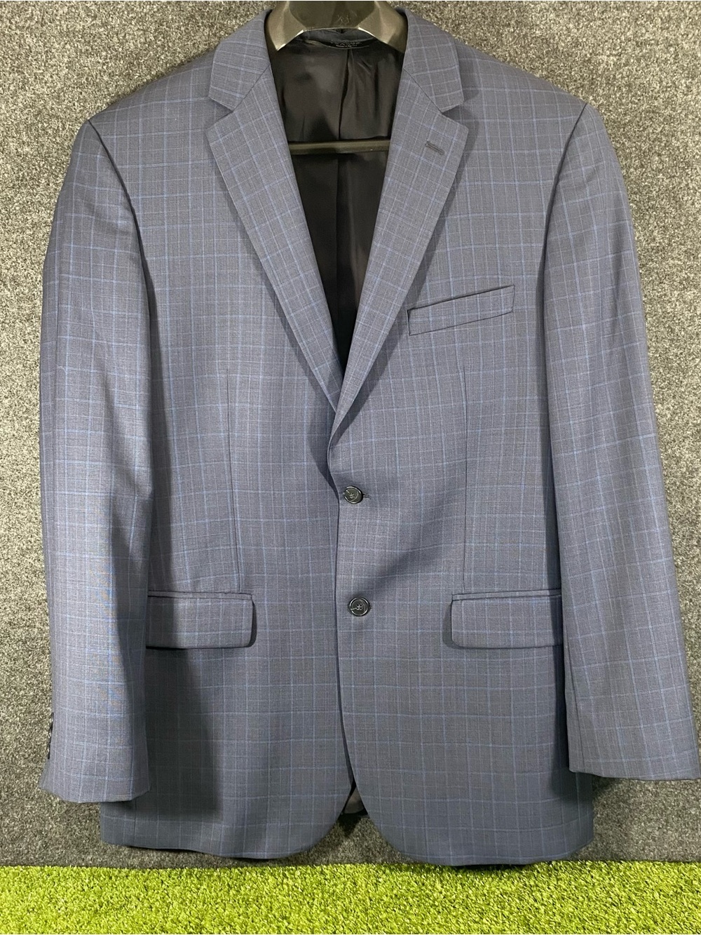 Jos. A. Bank Sport Coat Men's 42 Long Blue Plaid Wool Tailored Fit Blazer Jacket